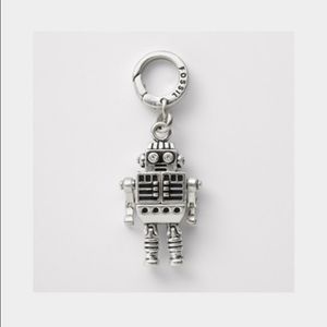 Fossil Silver Robot Charm
