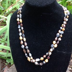 Freshwater  pearls. Warm tones