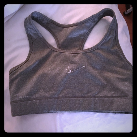 Gray Nike sports bra