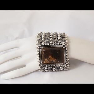Silver plated jasper stone bracelet...