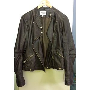 Faux leather moto style jacket