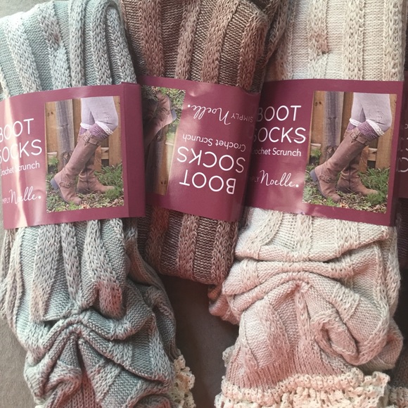 Crochet edge scrunch boot socks, the grayish brown - Picture 2 of 6