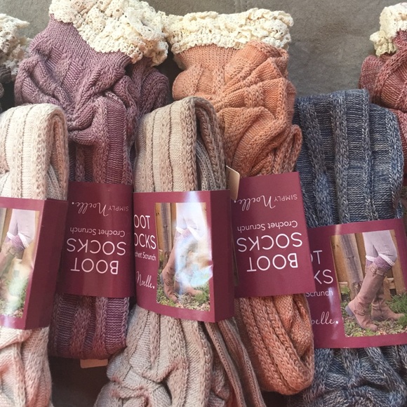 Crochet edge scrunch boot socks, the grayish brown - Picture 3 of 6