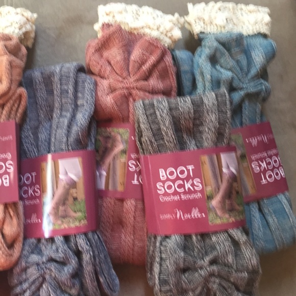 Crochet edge scrunch boot socks, the grayish brown - Picture 4 of 6