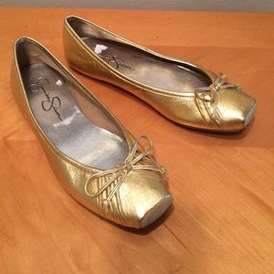 Jessica Simpson Gold Ballet Flats