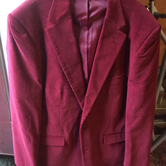 Men Maroon Corduroy Sports coat 44 Reg.