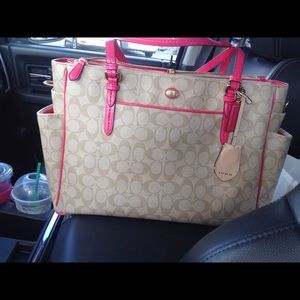 Authentic Coach Beige and pink bag for sale!