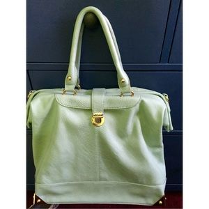 Mint colored satchel style handbag