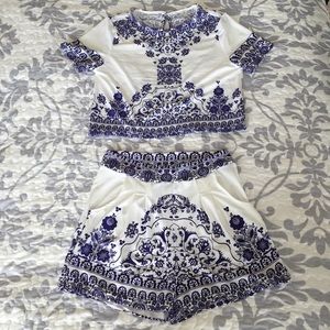 White and Blue two piece set!