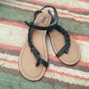 Green Braided Sandals