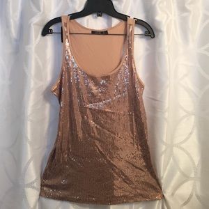 ✨Apt. 9 Sequin tan tank top. Size large