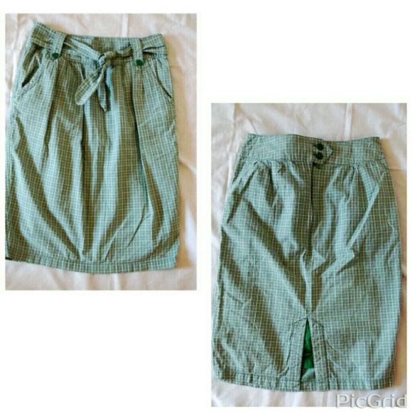 Tulle brand green pencil skirt, xs