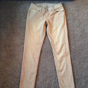 The Limited pale yellow skinny jeans