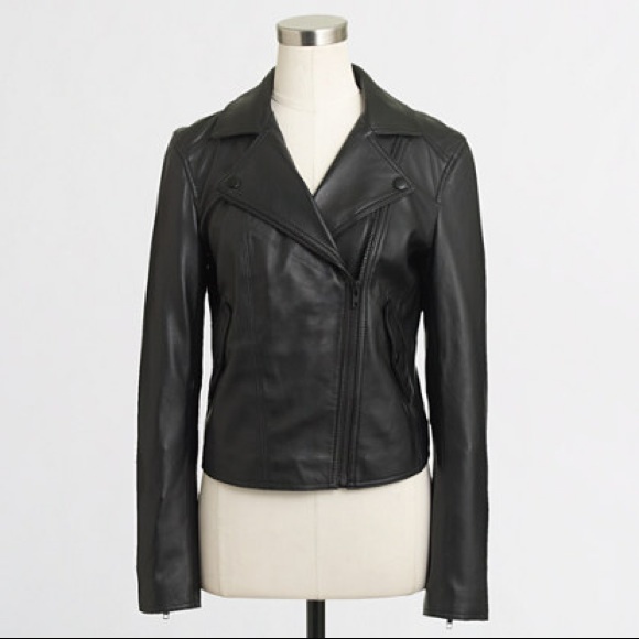 J.Crew Black Leather Jacket  - Size M