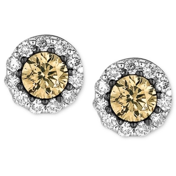 White and chocolate diamond earrings. Le Vian