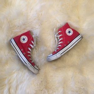Classic red high top Converse