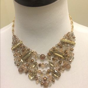 Beaded Stone Statement Necklace