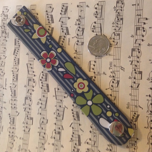 Sold Recycled rubber snap bracelet