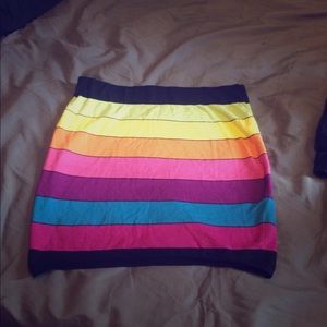 Rainbow bandage mini skirt