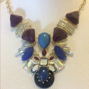 Burgundy Gold Statement Necklace