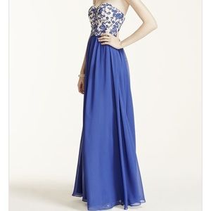 Floral Lace Applique Beaded Bodice Dress