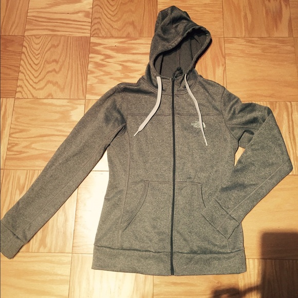 North face zip up gray hoodie