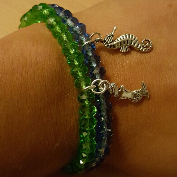 Mermaid And Seahorse Beach Set Bracelet