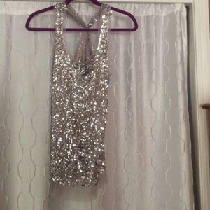 Silver sequin going out top!