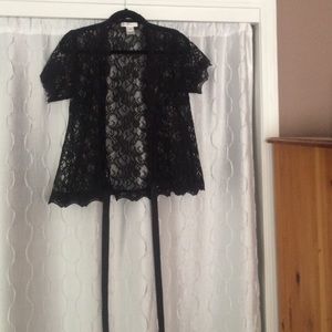 Black lace wrap around top