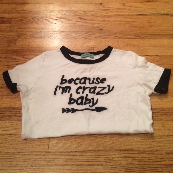 Brandy Melville Tops - white ringer graphic tee