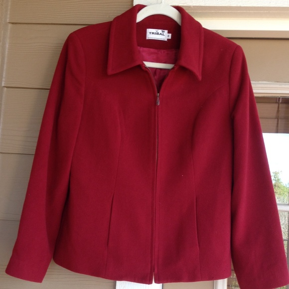Tribal Red Wool cashmere coat