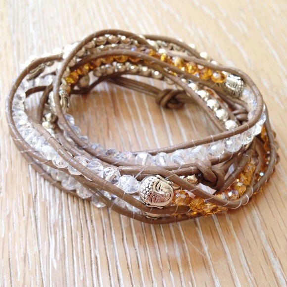 {SOLD OUT} Buddha Leather Wrapped Beaded Bracelet! - Picture 2 of 3