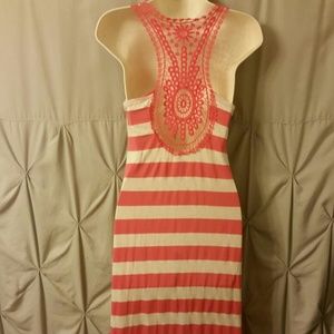 xhilaration High low crochet back dress