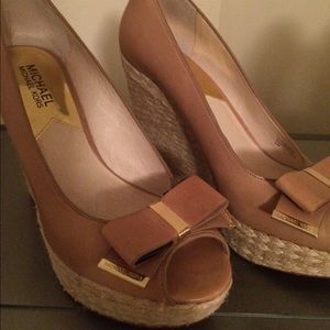 Michael Kors Nude Peeptoe Wedge