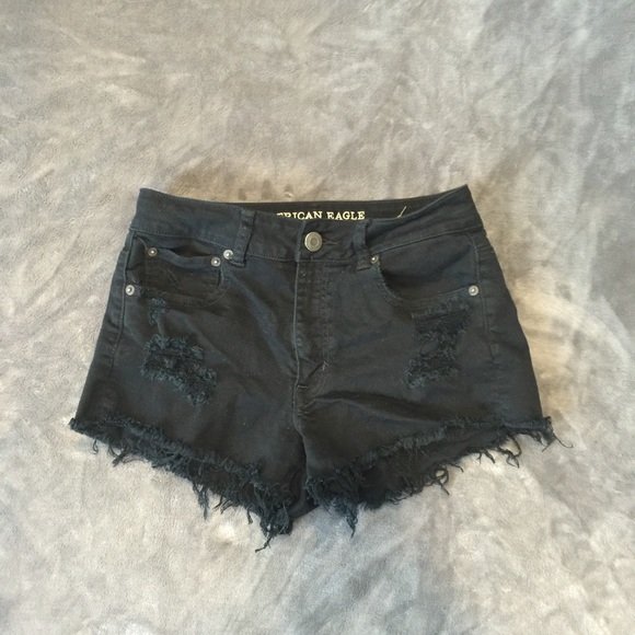 American eagle black high wasted shorts