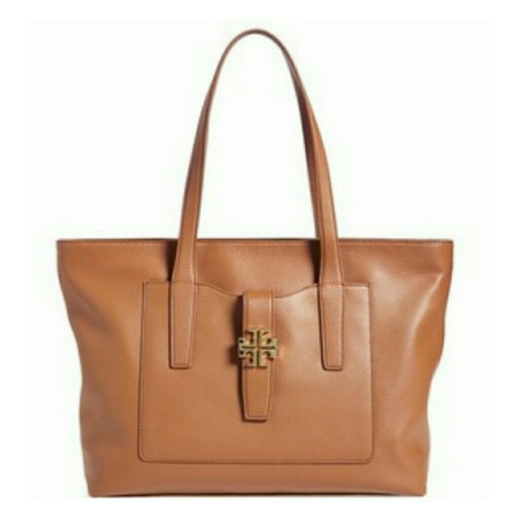 Tory Burch Plaque Tote in Camel