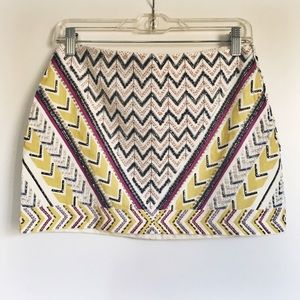 Zara Chevron Beaded Mini Skirt