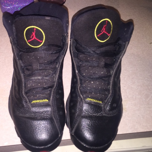 Customized all black &red nike air Jordan Playoffs