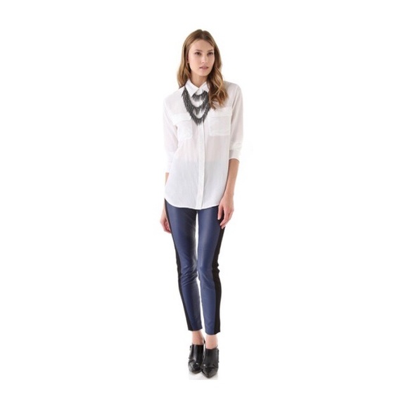 Robert Rodriguez
Blue Skinny Leather Moto Pants