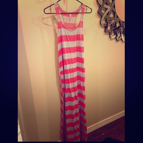 Pink & Gray Maxi dress