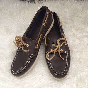 Sperry Topsiders in Brown Leather WORN ONCE