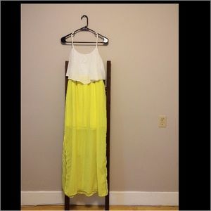 White and yellow maxi dress