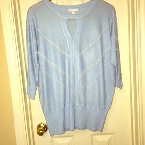 Wide Band Baby Blue Blouse