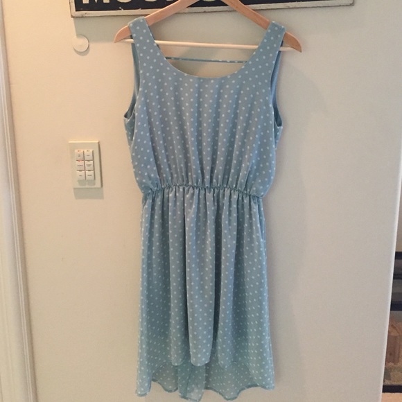 NWOT blue and white polka dot dress M