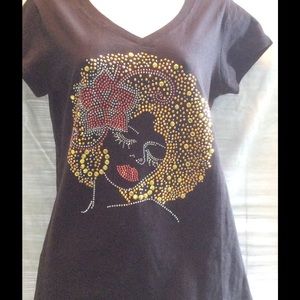 Gold Studded Afro Lady