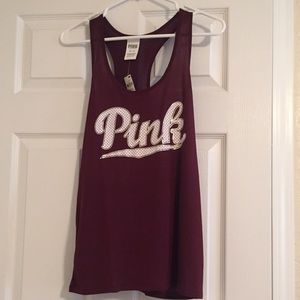 Maroon razor back tank top