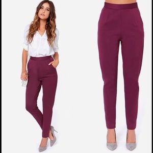 Burgundy high waisted pants