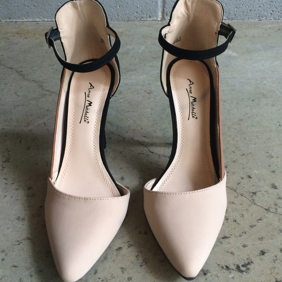 Anne Michelle Color Block Ankle Strap Pumps