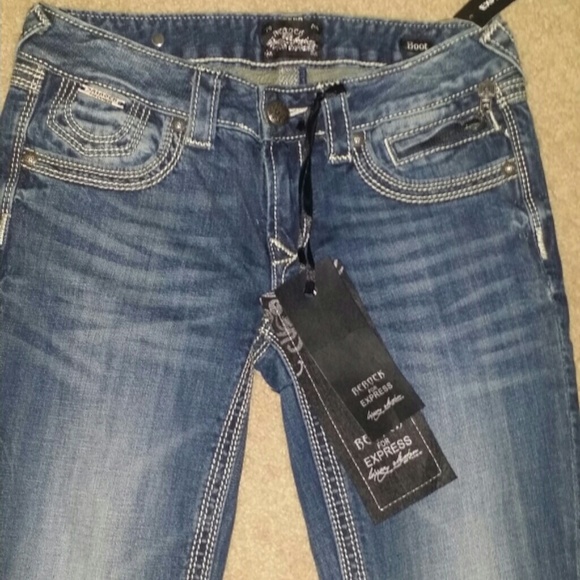 Rerock for Express sz 0 R jeans NWT Boot - Picture 3 of 4