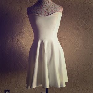 Brand New White Strapless Skater Dress